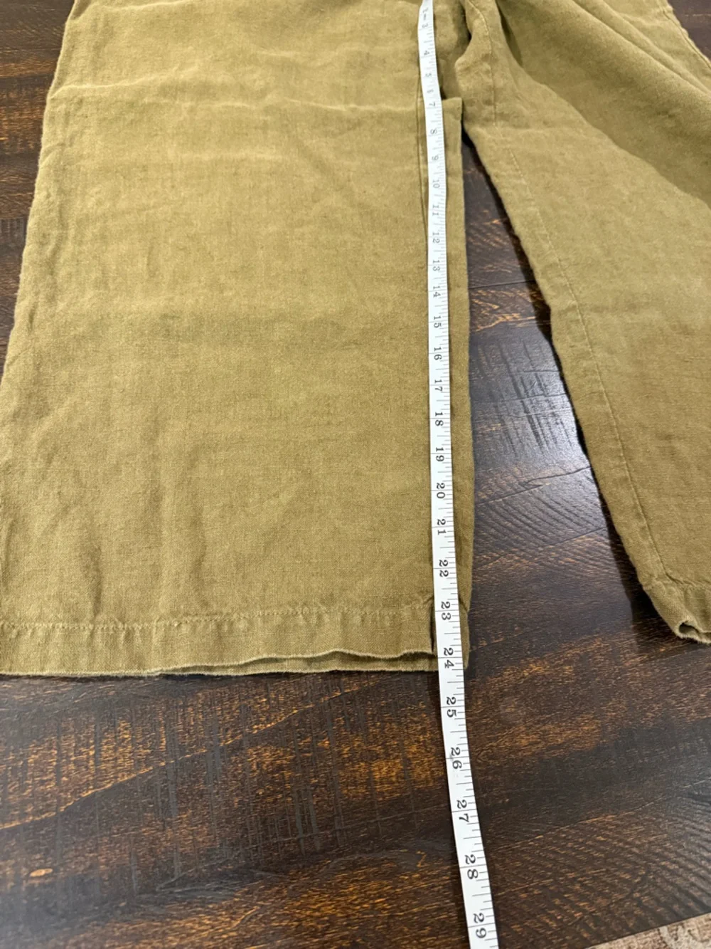 Eileen Fisher Olive Green Cropped Relaxed-Leg Pants - Picture 8 of 8